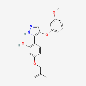 molecular formula C20H20N2O4 B6499814 2-[4-(3-methoxyphenoxy)-1H-pyrazol-3-yl]-5-[(2-methylprop-2-en-1-yl)oxy]phenol CAS No. 907985-51-7