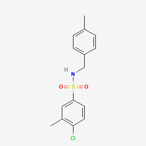 molecular formula C15H16ClNO2S B6499820 4-chloro-3-methyl-N-[(4-methylphenyl)methyl]benzene-1-sulfonamide CAS No. 1374683-99-4