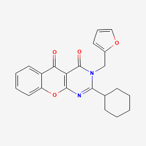 molecular formula C22H20N2O4 B6499859 2-cyclohexyl-3-[(furan-2-yl)methyl]-3H,4H,5H-chromeno[2,3-d]pyrimidine-4,5-dione CAS No. 896601-31-3