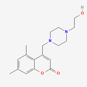 molecular formula C18H24N2O3 B6499885 4-{[4-(2-hydroxyethyl)piperazin-1-yl]methyl}-5,7-dimethyl-2H-chromen-2-one CAS No. 899384-00-0