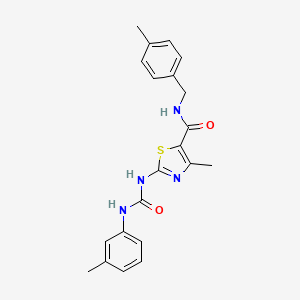 molecular formula C21H22N4O2S B6499892 4-methyl-2-{[(3-methylphenyl)carbamoyl]amino}-N-[(4-methylphenyl)methyl]-1,3-thiazole-5-carboxamide CAS No. 941886-33-5