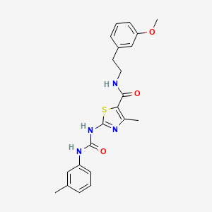 molecular formula C22H24N4O3S B6499900 N-[2-(3-methoxyphenyl)ethyl]-4-methyl-2-{[(3-methylphenyl)carbamoyl]amino}-1,3-thiazole-5-carboxamide CAS No. 942010-63-1