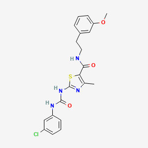 molecular formula C21H21ClN4O3S B6499917 2-{[(3-chlorophenyl)carbamoyl]amino}-N-[2-(3-methoxyphenyl)ethyl]-4-methyl-1,3-thiazole-5-carboxamide CAS No. 941886-71-1