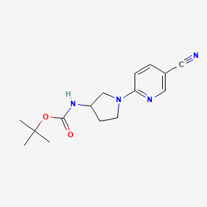 molecular formula C15H20N4O2 B6499925 tert-butyl N-[1-(5-cyanopyridin-2-yl)pyrrolidin-3-yl]carbamate CAS No. 885102-41-0