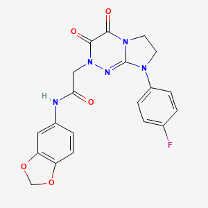molecular formula C20H16FN5O5 B6499945 N-(2H-1,3-benzodioxol-5-yl)-2-[8-(4-fluorophenyl)-3,4-dioxo-2H,3H,4H,6H,7H,8H-imidazo[2,1-c][1,2,4]triazin-2-yl]acetamide CAS No. 941917-55-1