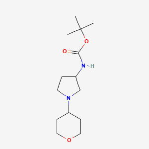molecular formula C14H26N2O3 B6499947 tert-butyl N-[1-(oxan-4-yl)pyrrolidin-3-yl]carbamate CAS No. 1824447-93-9