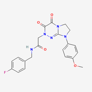 molecular formula C21H20FN5O4 B6499948 N-[(4-fluorophenyl)methyl]-2-[8-(4-methoxyphenyl)-3,4-dioxo-2H,3H,4H,6H,7H,8H-imidazo[2,1-c][1,2,4]triazin-2-yl]acetamide CAS No. 941890-34-2