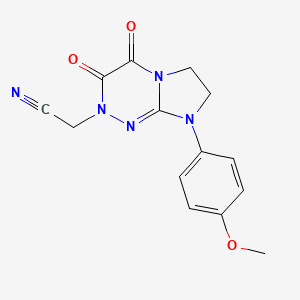 molecular formula C14H13N5O3 B6499958 2-[8-(4-methoxyphenyl)-3,4-dioxo-2H,3H,4H,6H,7H,8H-imidazo[2,1-c][1,2,4]triazin-2-yl]acetonitrile CAS No. 941996-02-7