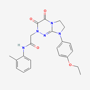 molecular formula C22H23N5O4 B6499960 2-[8-(4-ethoxyphenyl)-3,4-dioxo-2H,3H,4H,6H,7H,8H-imidazo[2,1-c][1,2,4]triazin-2-yl]-N-(2-methylphenyl)acetamide CAS No. 941959-80-4