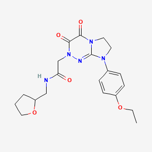 molecular formula C20H25N5O5 B6499967 2-[8-(4-ethoxyphenyl)-3,4-dioxo-2H,3H,4H,6H,7H,8H-imidazo[2,1-c][1,2,4]triazin-2-yl]-N-[(oxolan-2-yl)methyl]acetamide CAS No. 941936-32-9