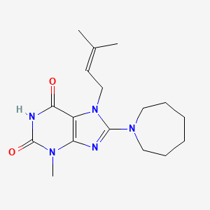 molecular formula C17H25N5O2 B6499997 8-(azepan-1-yl)-3-methyl-7-(3-methylbut-2-en-1-yl)-2,3,6,7-tetrahydro-1H-purine-2,6-dione CAS No. 328271-31-4