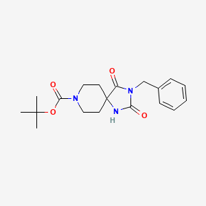 molecular formula C19H25N3O4 B6500045 叔丁基 3-苄基-2,4-二氧代-1,3,8-三氮杂螺[4.5]癸烷-8-羧酸酯 CAS No. 1211875-66-9