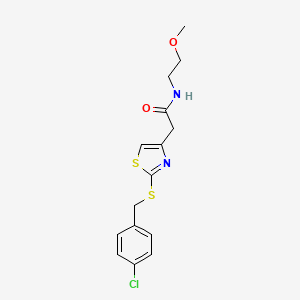 molecular formula C15H17ClN2O2S2 B6500065 2-(2-{[(4-chlorophenyl)methyl]sulfanyl}-1,3-thiazol-4-yl)-N-(2-methoxyethyl)acetamide CAS No. 954094-63-4