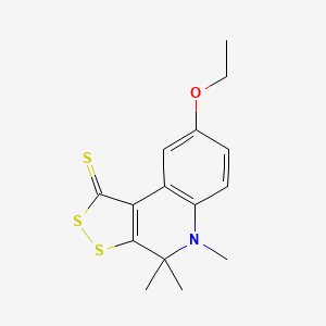 molecular formula C15H17NOS3 B6500076 8-ethoxy-4,4,5-trimethyl-1H,4H,5H-[1,2]dithiolo[3,4-c]quinoline-1-thione CAS No. 329211-46-3