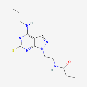 molecular formula C14H22N6OS B6500085 N-{2-[6-(methylsulfanyl)-4-(propylamino)-1H-pyrazolo[3,4-d]pyrimidin-1-yl]ethyl}propanamide CAS No. 953968-52-0