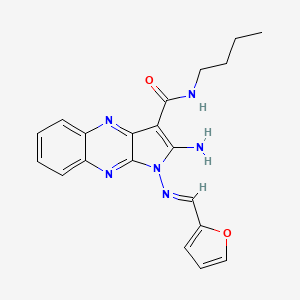 molecular formula C20H20N6O2 B6500099 2-amino-N-butyl-1-[(E)-[(furan-2-yl)methylidene]amino]-1H-pyrrolo[2,3-b]quinoxaline-3-carboxamide CAS No. 799832-46-5