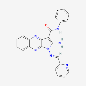 molecular formula C23H17N7O B6500107 2-amino-N-phenyl-1-[(E)-[(pyridin-2-yl)methylidene]amino]-1H-pyrrolo[2,3-b]quinoxaline-3-carboxamide CAS No. 840480-20-8
