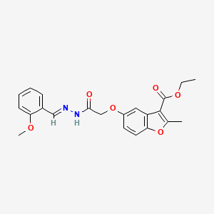 molecular formula C22H22N2O6 B6500112 ethyl 5-({N'-[(1E)-(2-methoxyphenyl)methylidene]hydrazinecarbonyl}methoxy)-2-methyl-1-benzofuran-3-carboxylate CAS No. 384351-15-9