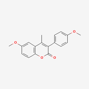 molecular formula C18H16O4 B6500118 6-methoxy-3-(4-methoxyphenyl)-4-methyl-2H-chromen-2-one CAS No. 263365-06-6