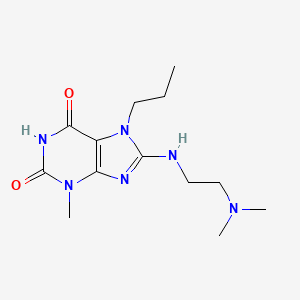 molecular formula C13H22N6O2 B6500142 8-{[2-(dimethylamino)ethyl]amino}-3-methyl-7-propyl-2,3,6,7-tetrahydro-1H-purine-2,6-dione CAS No. 333752-05-9