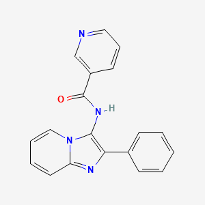 molecular formula C19H14N4O B6500154 N-{2-phenylimidazo[1,2-a]pyridin-3-yl}pyridine-3-carboxamide CAS No. 332384-13-1