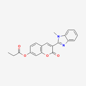 molecular formula C20H16N2O4 B6500180 3-(1-methyl-1H-1,3-benzodiazol-2-yl)-2-oxo-2H-chromen-7-yl propanoate CAS No. 610758-23-1