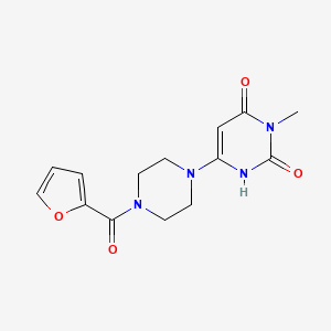 molecular formula C14H16N4O4 B6500207 6-[4-(furan-2-carbonyl)piperazin-1-yl]-3-methyl-1,2,3,4-tetrahydropyrimidine-2,4-dione CAS No. 863587-97-7