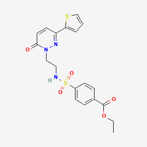 molecular formula C19H19N3O5S2 B6500262 ethyl 4-({2-[6-oxo-3-(thiophen-2-yl)-1,6-dihydropyridazin-1-yl]ethyl}sulfamoyl)benzoate CAS No. 946240-15-9