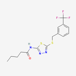 N-[5-({[3-(trifluoromethyl)phenyl]methyl}sulfanyl)-1,3,4-thiadiazol-2-yl]pentanamide
