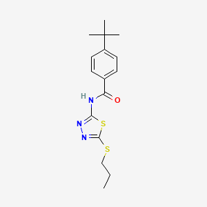 molecular formula C16H21N3OS2 B6500283 4-tert-butyl-N-[5-(propylsulfanyl)-1,3,4-thiadiazol-2-yl]benzamide CAS No. 393567-54-9