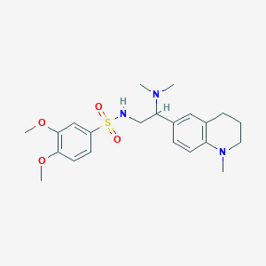 N-[2-(dimethylamino)-2-(1-methyl-1,2,3,4-tetrahydroquinolin-6-yl)ethyl]-3,4-dimethoxybenzene-1-sulfonamide