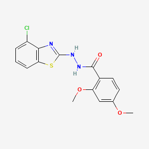 molecular formula C16H14ClN3O3S B6500326 N'-(4-chloro-1,3-benzothiazol-2-yl)-2,4-dimethoxybenzohydrazide CAS No. 851979-12-9