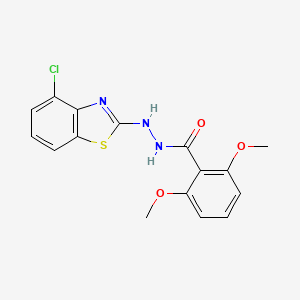 molecular formula C16H14ClN3O3S B6500331 N'-(4-chloro-1,3-benzothiazol-2-yl)-2,6-dimethoxybenzohydrazide CAS No. 851979-36-7