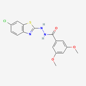 molecular formula C16H14ClN3O3S B6500337 N'-(6-chloro-1,3-benzothiazol-2-yl)-3,5-dimethoxybenzohydrazide CAS No. 851980-15-9