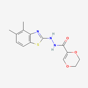 N'-(4,5-dimethyl-1,3-benzothiazol-2-yl)-5,6-dihydro-1,4-dioxine-2-carbohydrazide