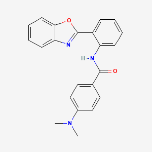 molecular formula C22H19N3O2 B6500368 N-[2-(1,3-benzoxazol-2-yl)phenyl]-4-(dimethylamino)benzamide CAS No. 477501-72-7