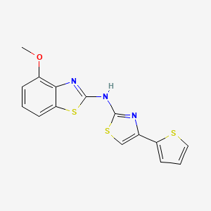 molecular formula C15H11N3OS3 B6500374 4-methoxy-N-[4-(thiophen-2-yl)-1,3-thiazol-2-yl]-1,3-benzothiazol-2-amine CAS No. 862973-96-4