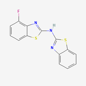 molecular formula C14H8FN3S2 B6500386 N-(1,3-benzothiazol-2-yl)-4-fluoro-1,3-benzothiazol-2-amine CAS No. 862974-49-0