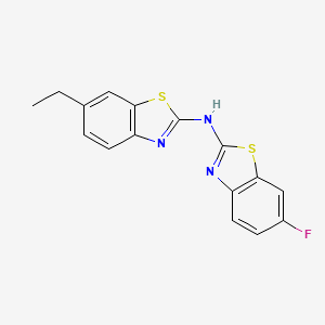 molecular formula C16H12FN3S2 B6500391 N-(6-ethyl-1,3-benzothiazol-2-yl)-6-fluoro-1,3-benzothiazol-2-amine CAS No. 862975-28-8