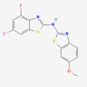 molecular formula C15H9F2N3OS2 B6500398 4,6-difluoro-N-(6-methoxy-1,3-benzothiazol-2-yl)-1,3-benzothiazol-2-amine CAS No. 862975-98-2