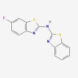 molecular formula C14H8FN3S2 B6500399 N-(1,3-benzothiazol-2-yl)-6-fluoro-1,3-benzothiazol-2-amine CAS No. 862976-04-3