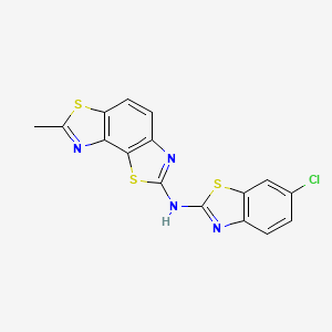 N-(6-chloro-1,3-benzothiazol-2-yl)-11-methyl-3,10-dithia-5,12-diazatricyclo[7.3.0.0^{2,6}]dodeca-1(9),2(6),4,7,11-pentaen-4-amine
