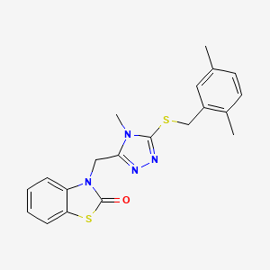 molecular formula C20H20N4OS2 B6500465 3-[(5-{[(2,5-dimethylphenyl)methyl]sulfanyl}-4-methyl-4H-1,2,4-triazol-3-yl)methyl]-2,3-dihydro-1,3-benzothiazol-2-one CAS No. 847400-86-6