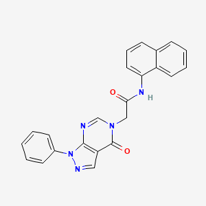 molecular formula C23H17N5O2 B6500514 N-(naphthalen-1-yl)-2-{4-oxo-1-phenyl-1H,4H,5H-pyrazolo[3,4-d]pyrimidin-5-yl}acetamide CAS No. 852440-02-9