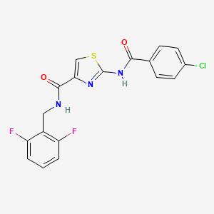 2-(4-chlorobenzamido)-N-[(2,6-difluorophenyl)methyl]-1,3-thiazole-4-carboxamide