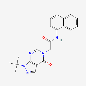 molecular formula C21H21N5O2 B6500528 2-{1-tert-butyl-4-oxo-1H,4H,5H-pyrazolo[3,4-d]pyrimidin-5-yl}-N-(naphthalen-1-yl)acetamide CAS No. 863447-63-6