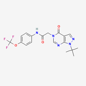 2-{1-tert-butyl-4-oxo-1H,4H,5H-pyrazolo[3,4-d]pyrimidin-5-yl}-N-[4-(trifluoromethoxy)phenyl]acetamide