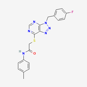 2-({3-[(4-fluorophenyl)methyl]-3H-[1,2,3]triazolo[4,5-d]pyrimidin-7-yl}sulfanyl)-N-(4-methylphenyl)acetamide