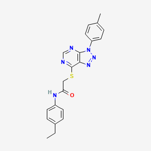 molecular formula C21H20N6OS B6500553 N-(4-ethylphenyl)-2-{[3-(4-methylphenyl)-3H-[1,2,3]triazolo[4,5-d]pyrimidin-7-yl]sulfanyl}acetamide CAS No. 863459-24-9