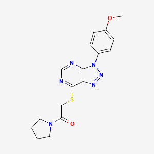 molecular formula C17H18N6O2S B6500561 2-{[3-(4-methoxyphenyl)-3H-[1,2,3]triazolo[4,5-d]pyrimidin-7-yl]sulfanyl}-1-(pyrrolidin-1-yl)ethan-1-one CAS No. 863460-66-6